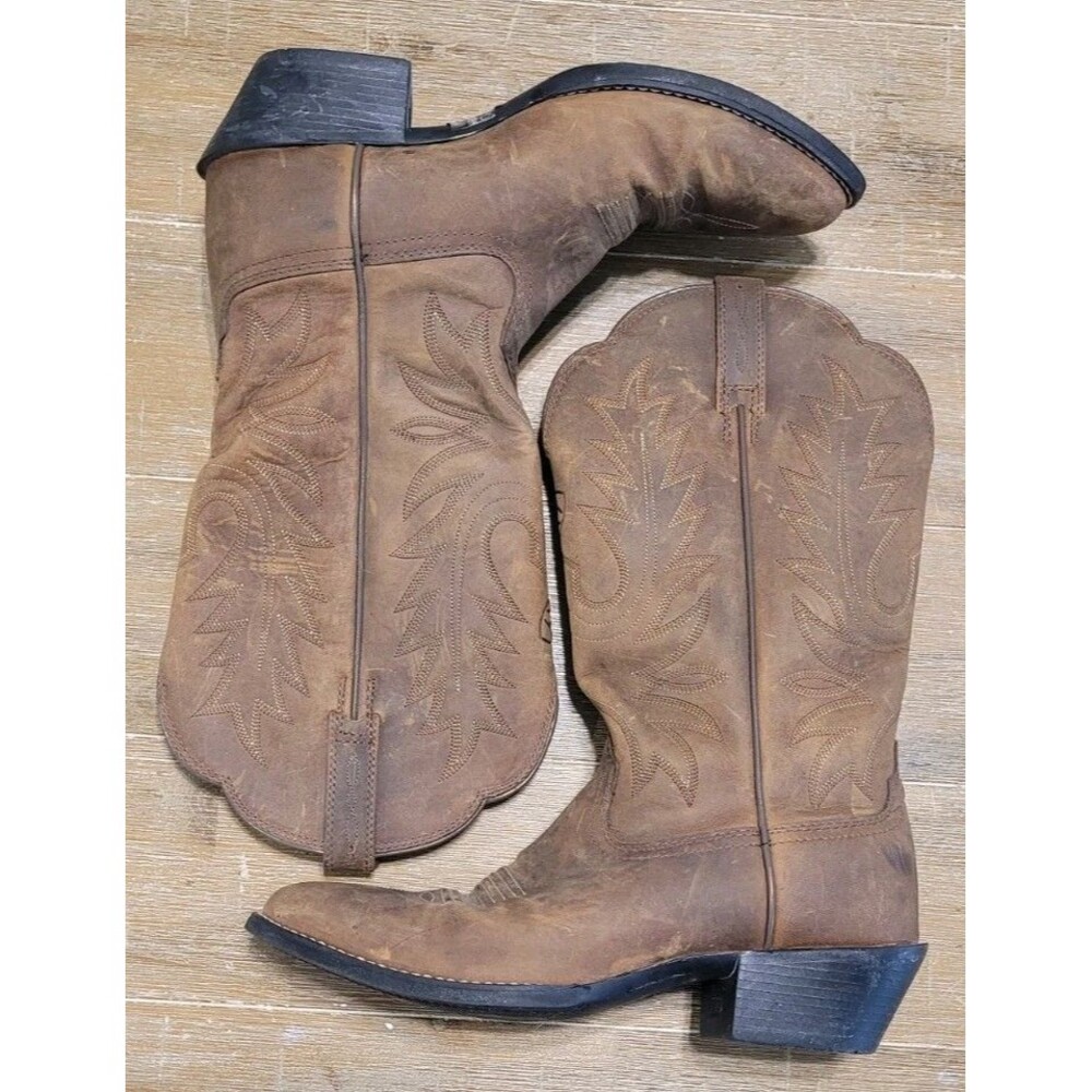 ARIAT Heritage Brown Leather Pull On Western Cowboy Boots Womens 6.5 B